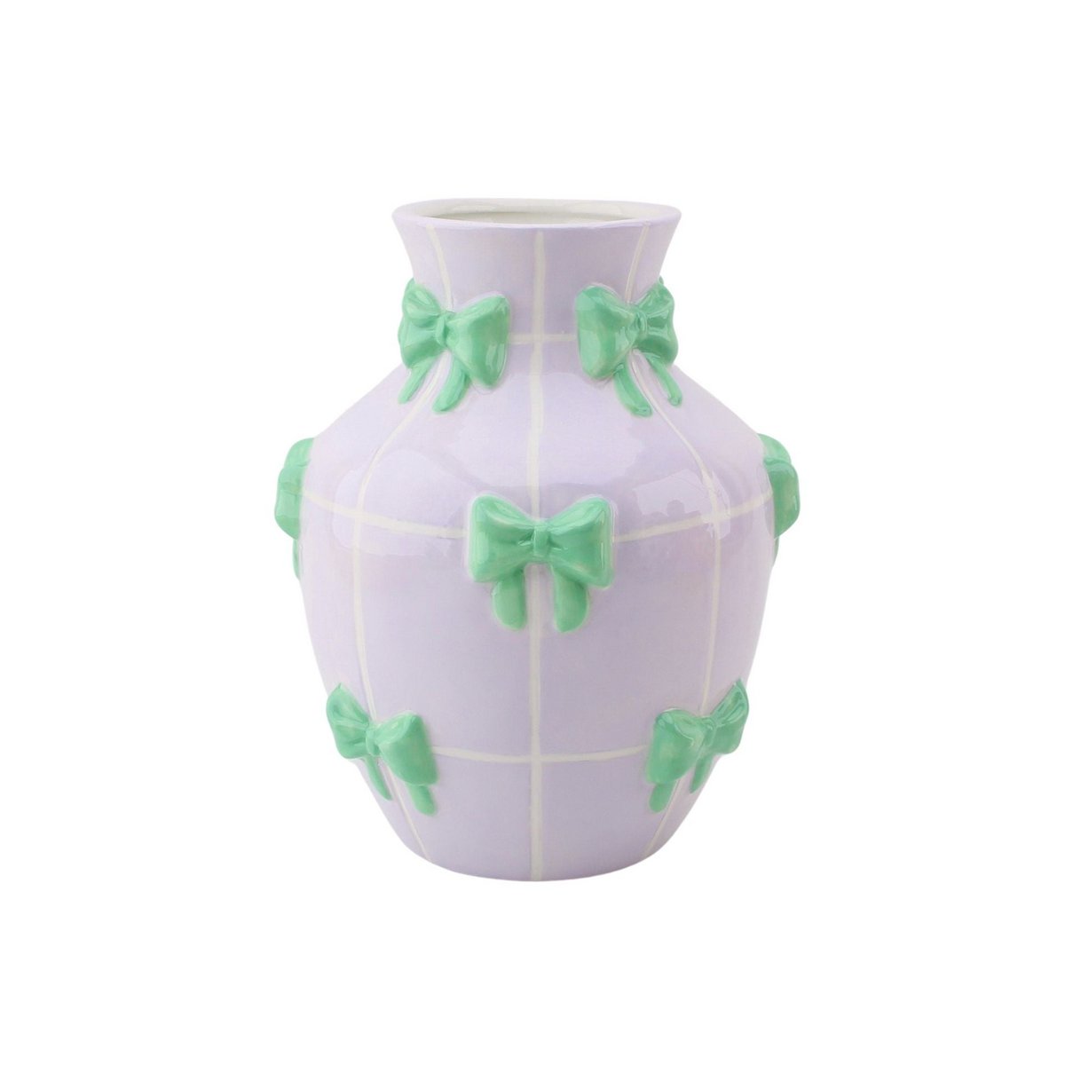 Vas - Blomvas Ribbons - Lila/Mint - 14x14x19cm