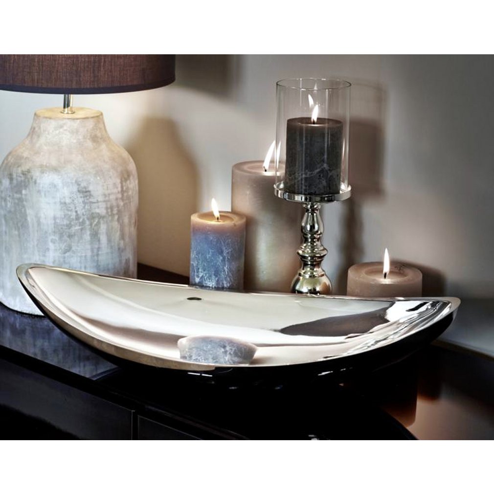 EDZARD bowl decorative bowl Halifax, high-grade steel mirror polished, length 55 cm