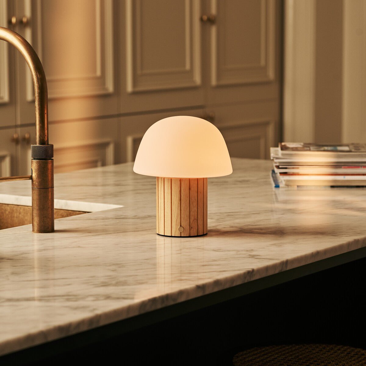 Etienne Light Brown Rechargeable Table Lamp