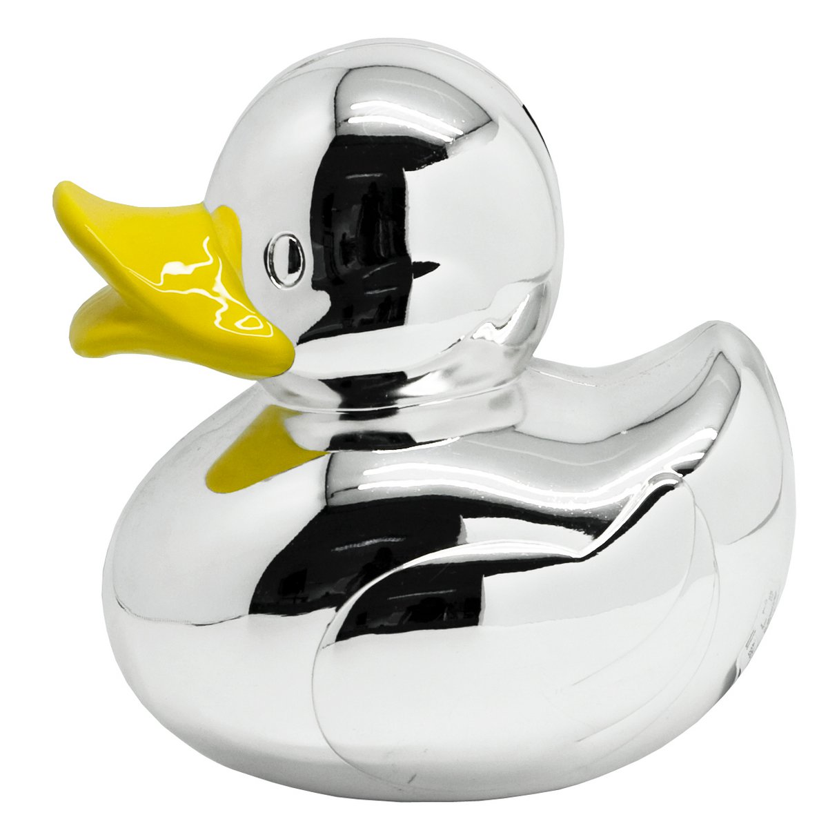 EDZARD money box piggy bank duck, noble silver-plated, tarnish-resistant, height 11 cm
