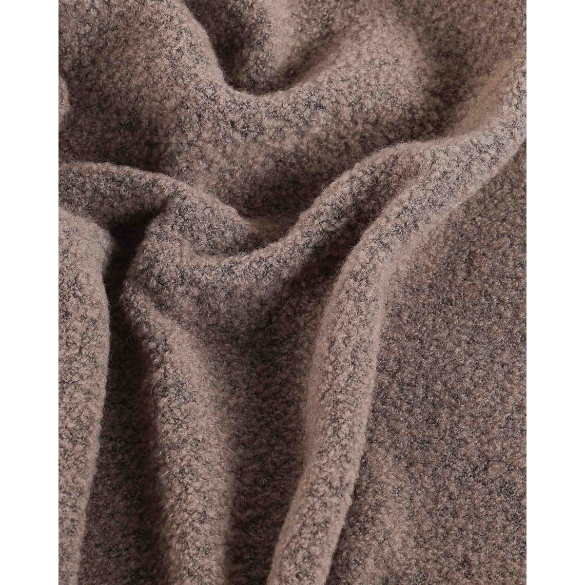 Wool bouclé throw blanket PARIS cappuccino