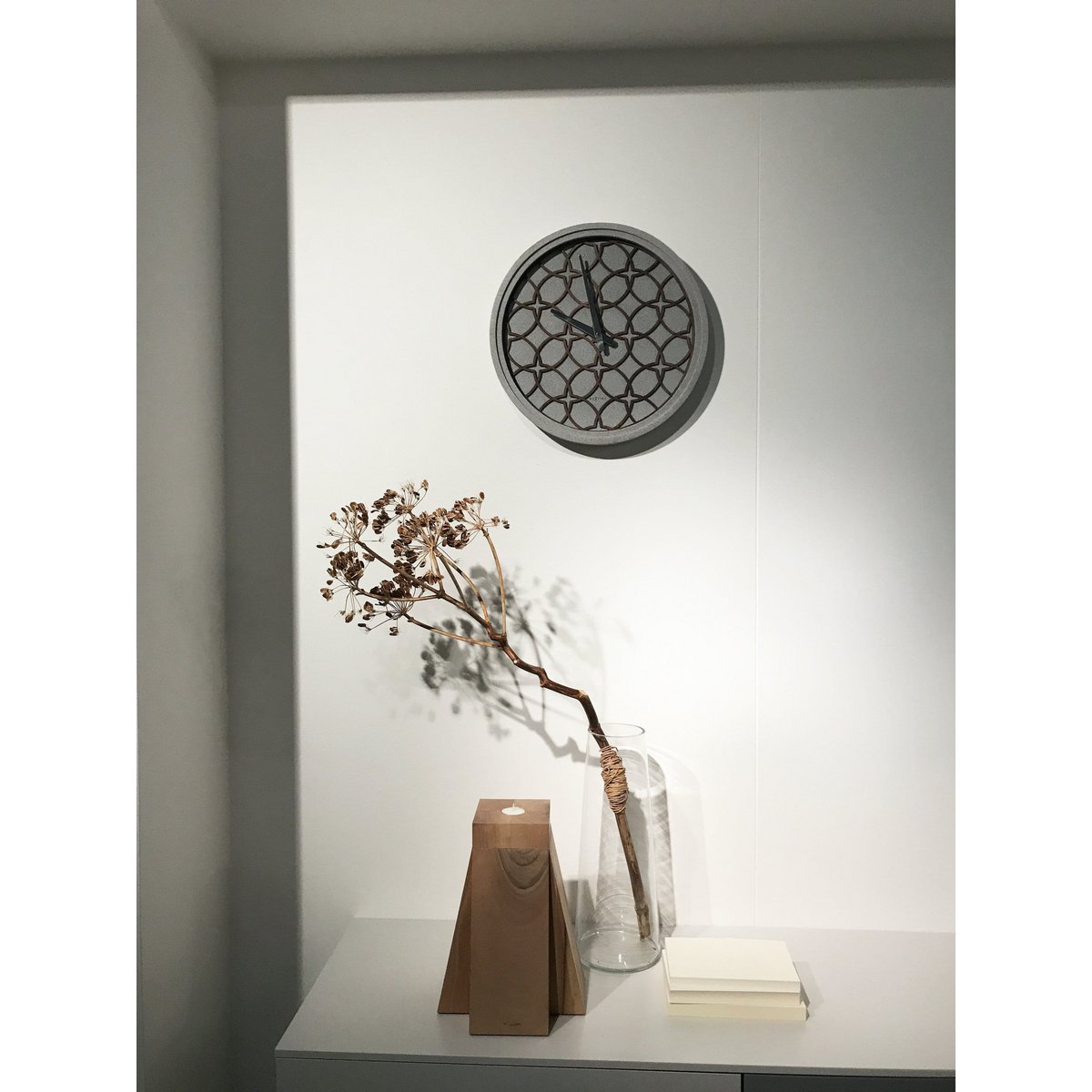 Wall Clock - 39.5 cm - Polyresin/Wood - 'Concreto love'