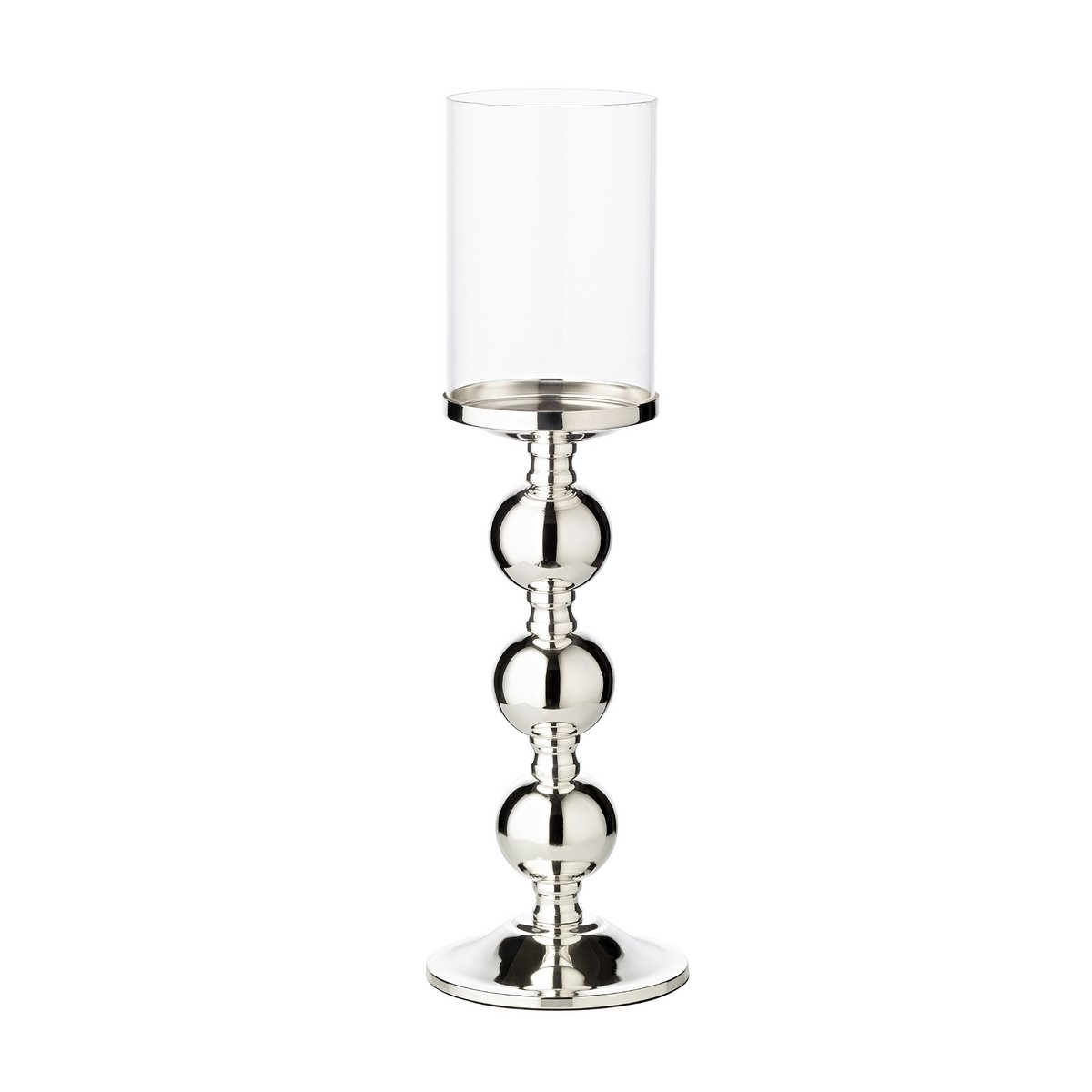 EDZARD candlestick candlestick Bamboo, elegant silver-plated, tarnish-proof, with glass, height 43 cm