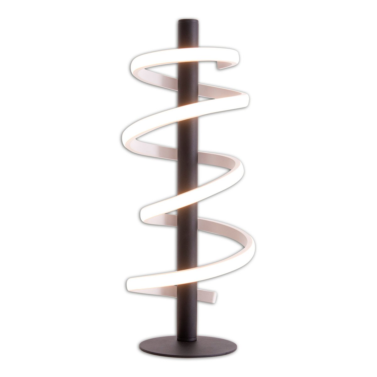LED-bordslampa "Belleza", modern bordslampa i metall och plast i svart och vitt, med fast inbyggd LED, 50 cm hög, belysning för vardagsrum, matsal, sovrum eller kontor.