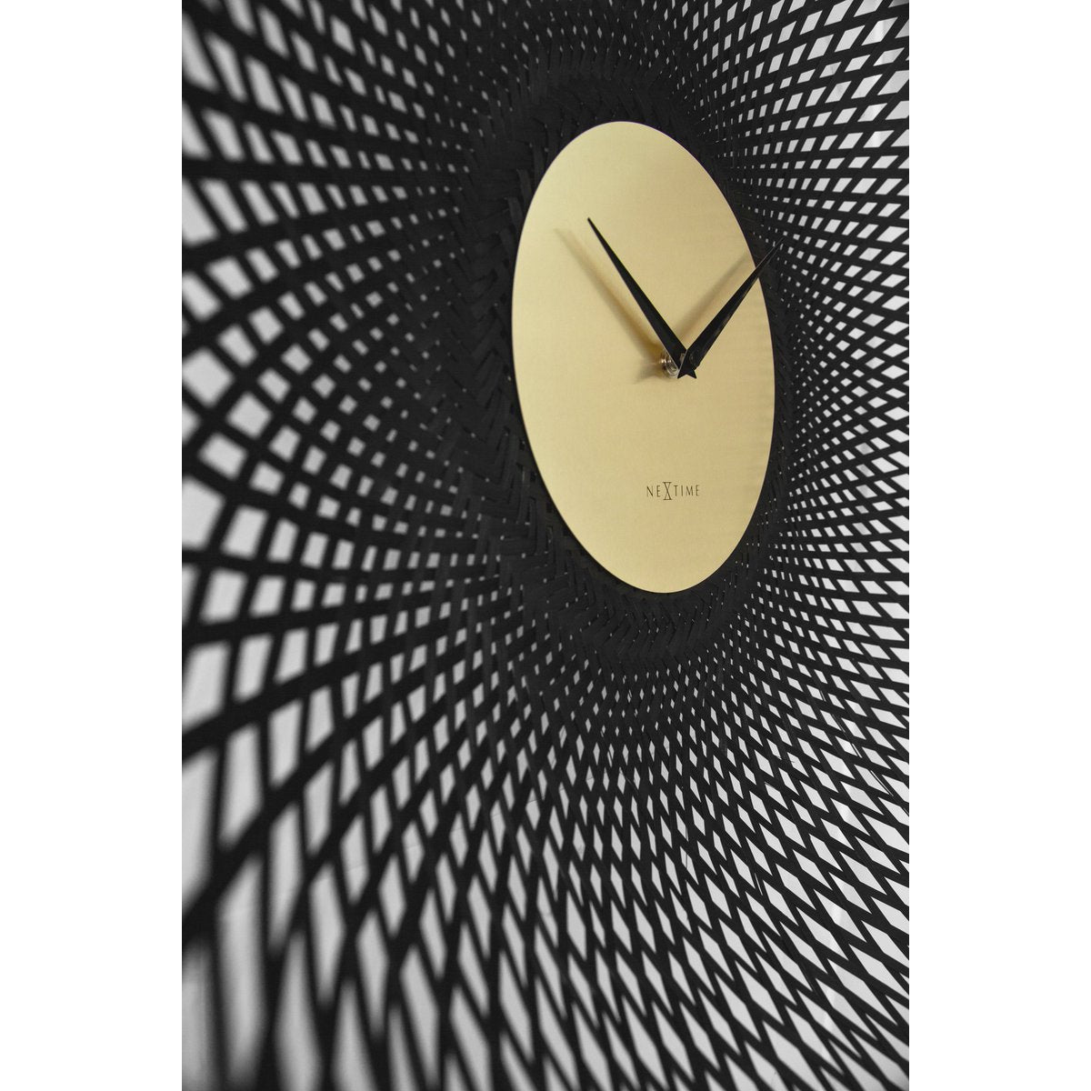 Väggklocka 60cm-Tyst-Brun/Svart-Bambu-NeXtime 'Vortex'
