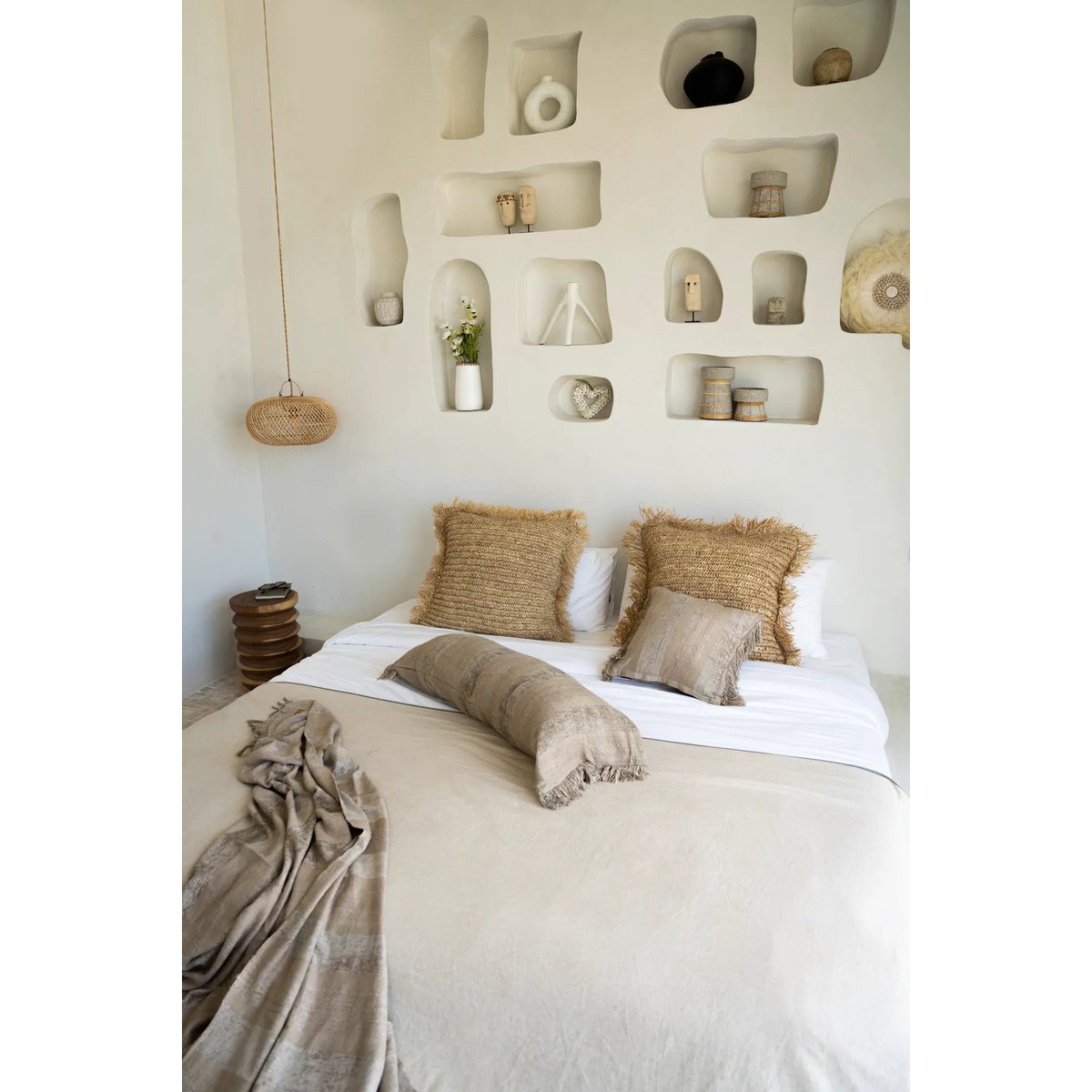 The Raffia Cushion Cover Square - Natural - 60x60