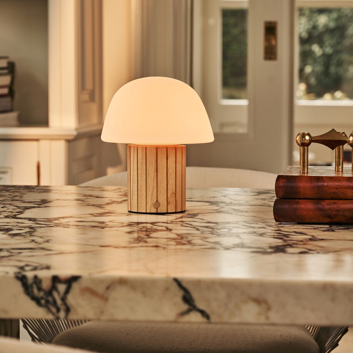 Etienne Light Brown Rechargeable Table Lamp