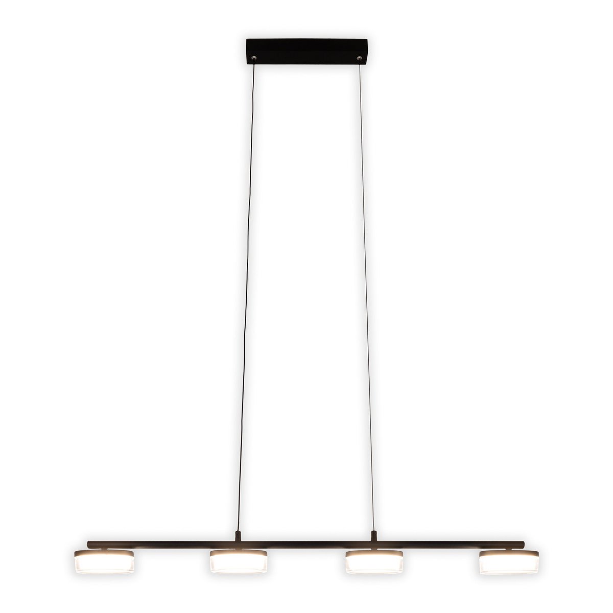 LED pendant lamp "Cimo" made of metal and plastic in black, with integrated LED, length 96 cm