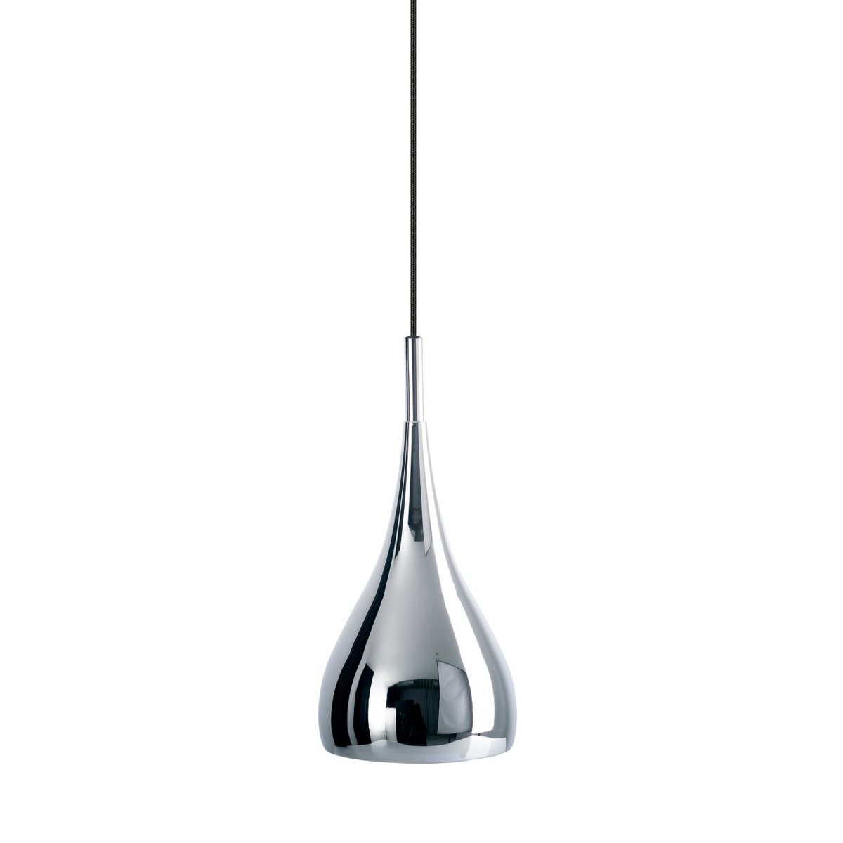 Pendant lamp "Style", retro classic, pendant lamp made of chrome-gloss metal with E27 socket, umbrella Ø15 cm, ideal for dining room, living room and kitchen.