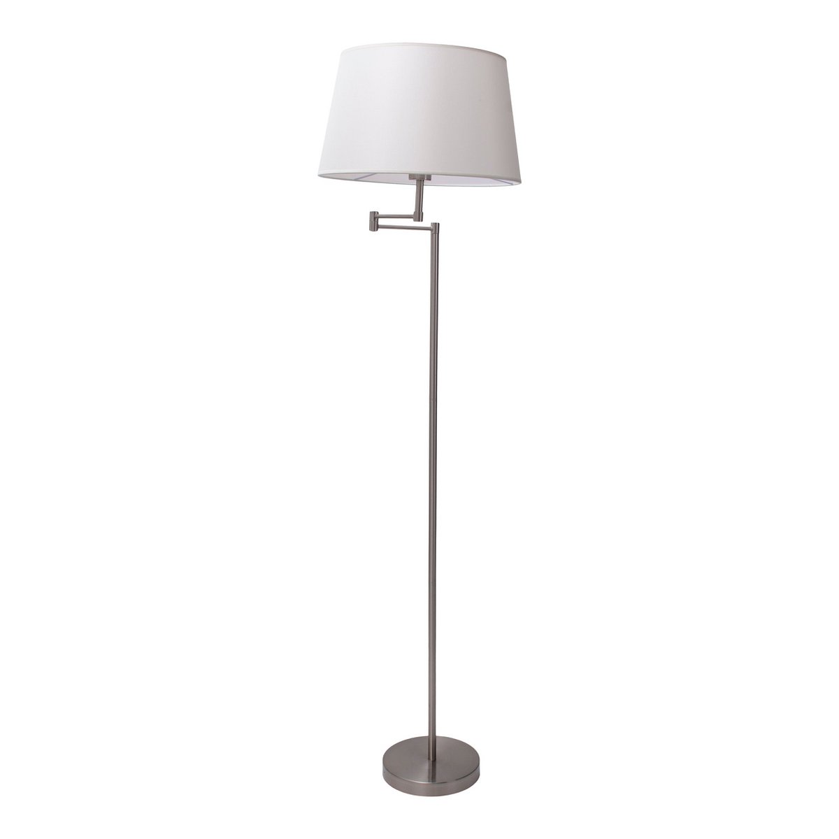 Standing lamp "Bologna" height 158 cm made of metal in a satin nickel, Beiger Textalspreis, E27