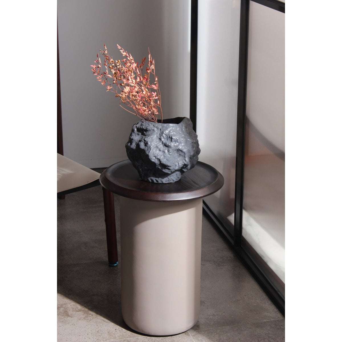 Ceramic vase w. look of rock, trendy natural design. CHU20ZW