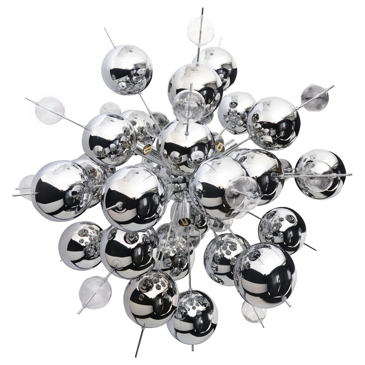 Pendelleuchte "EXPLOSION" chrom aus Metall und Glas, G9 Fassungen, Hängelampe für Esszimmer, Wohnzimmer, Diele oder Büro, Øca. 65 cm