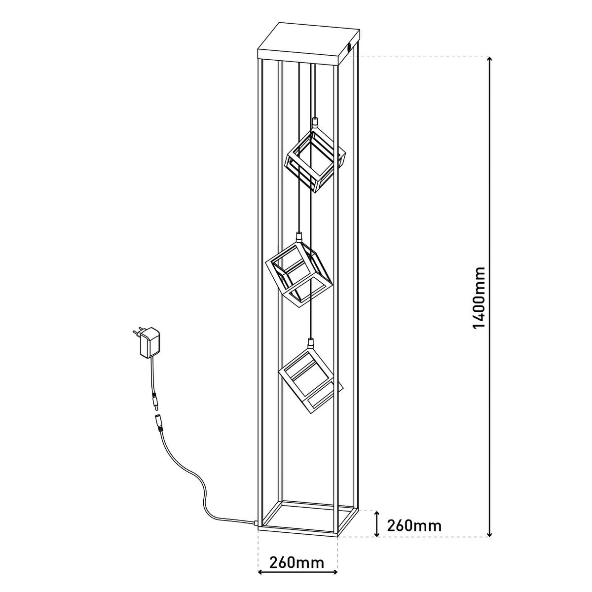 LED floor lamp h: 140cm "Tripoli"