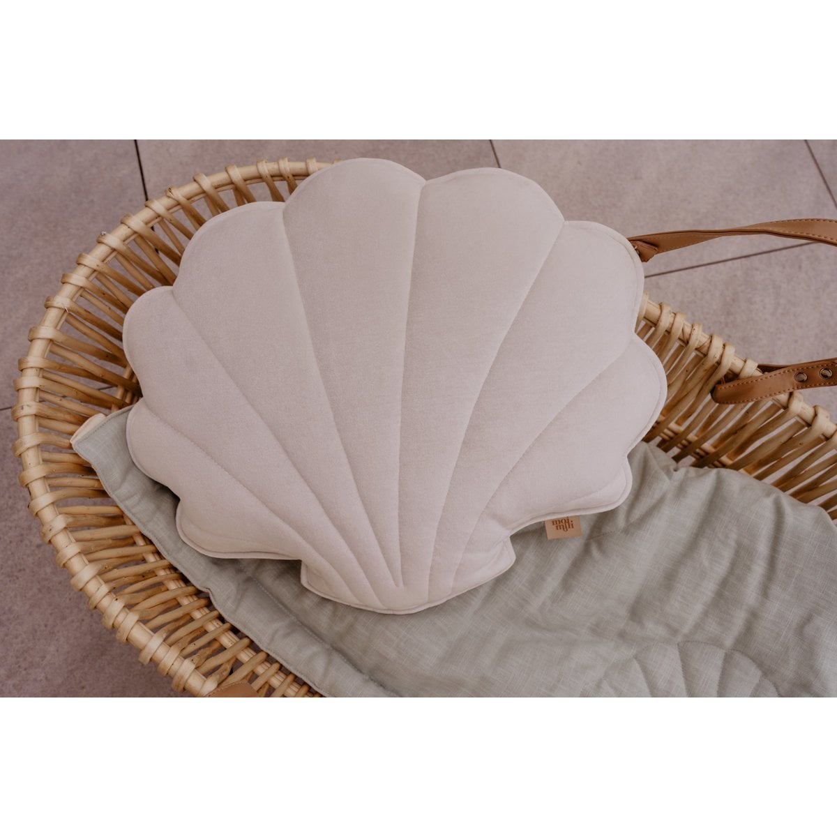 Soft Velvet Shell Cushion “White”