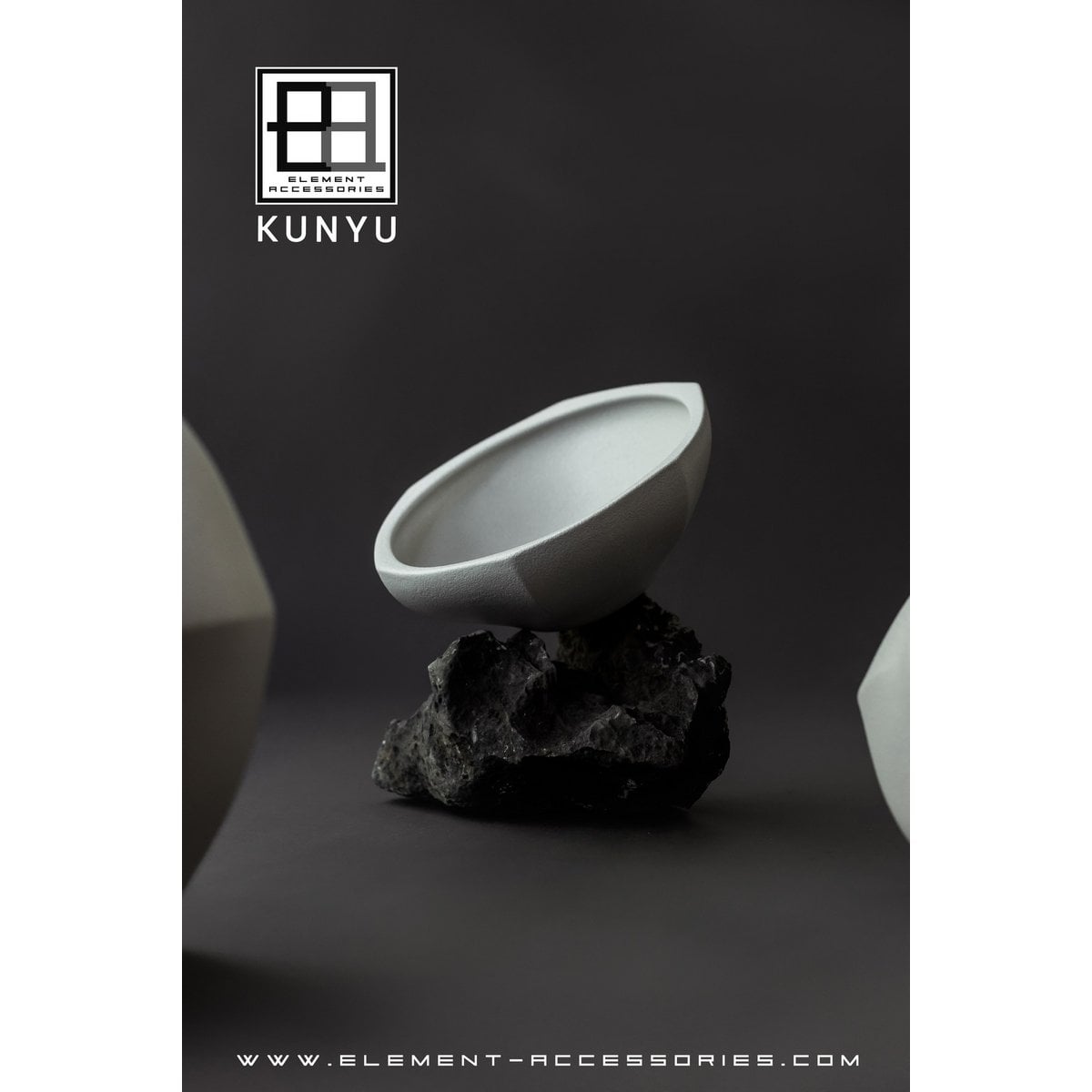 Modern Asian style bowl, high end design and finish, KUNYU30WH