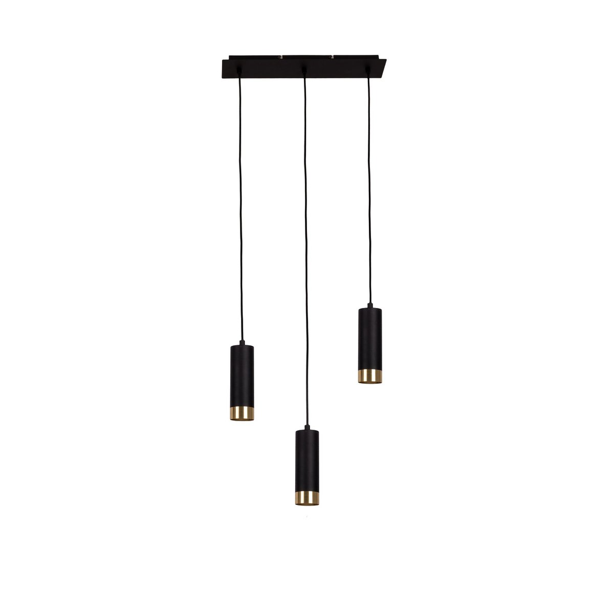 3-pack pendellampa "FRIDU" i matt svart metall, med GU10-socklar, 48 cm lång