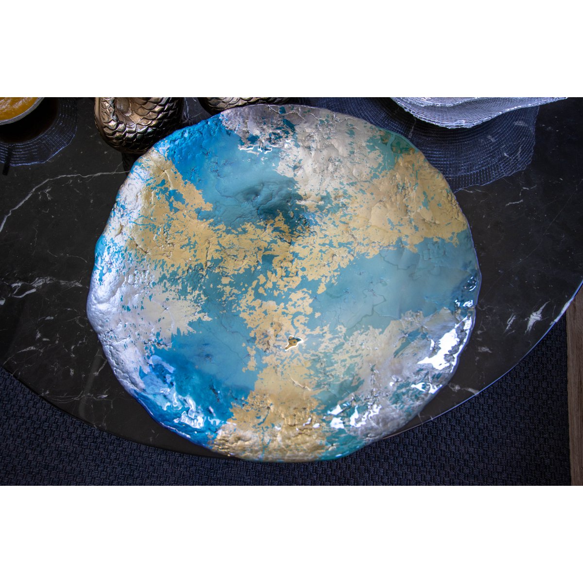Turquoise and golden cut 50cm