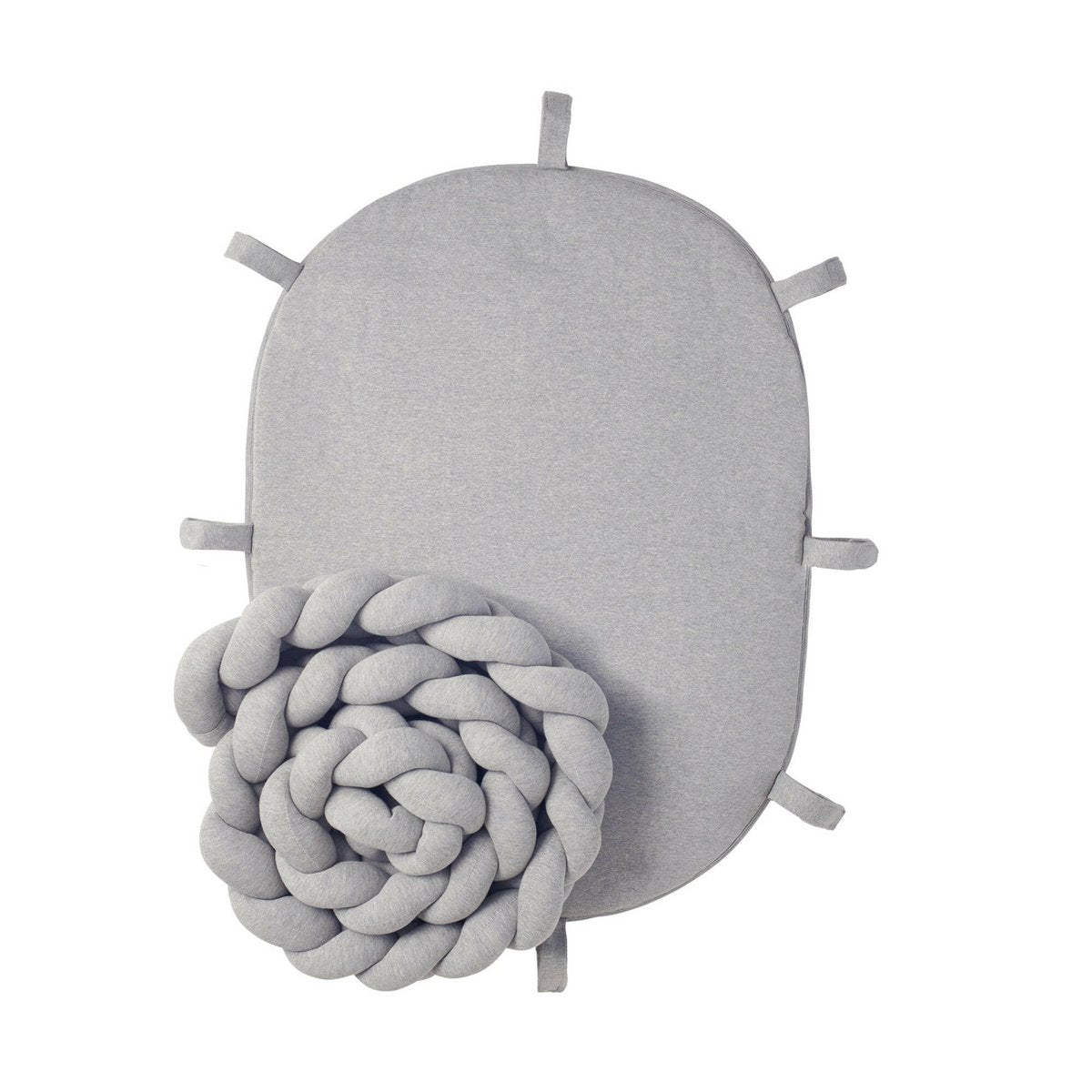 Grey braided cot bumper