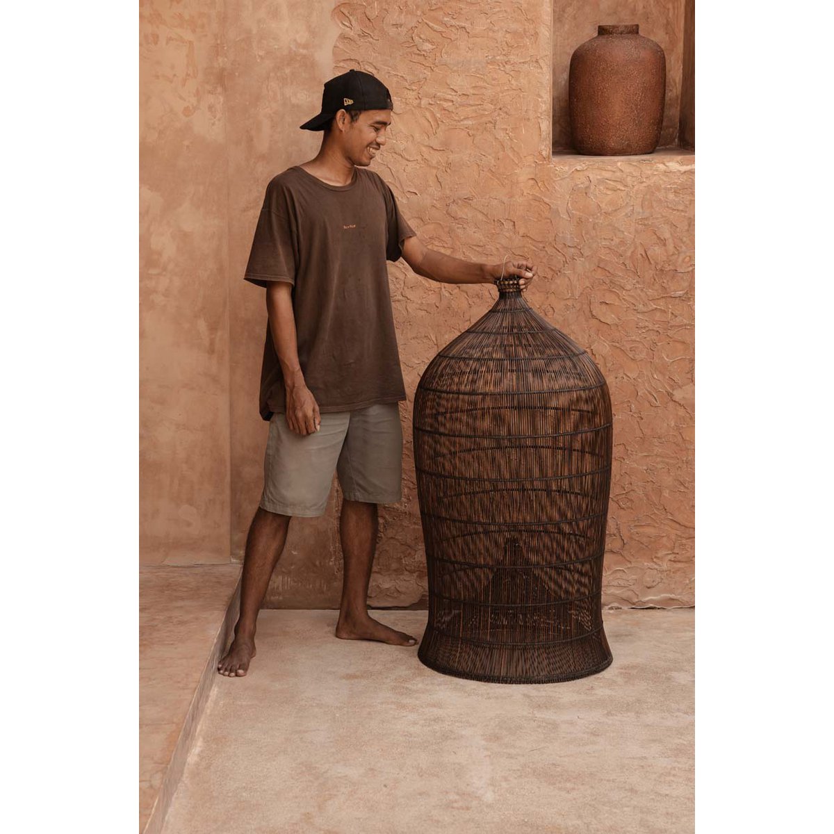 The Woven Bell Pendant - Dark Walnut - XL