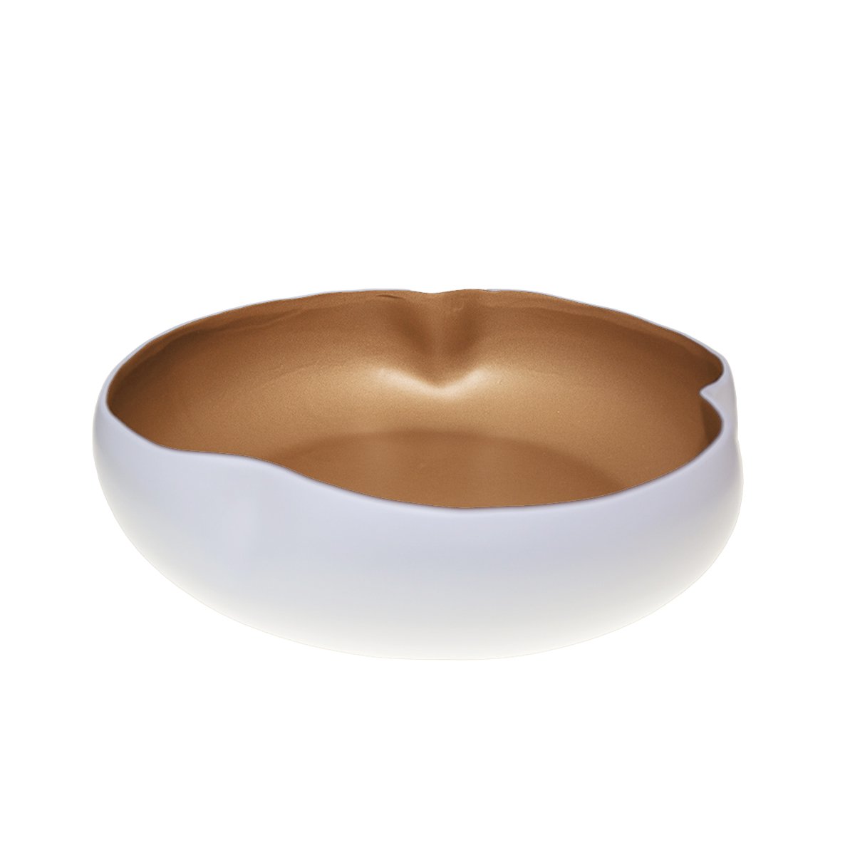 White and gold ceramic bowl 34x34x10cm