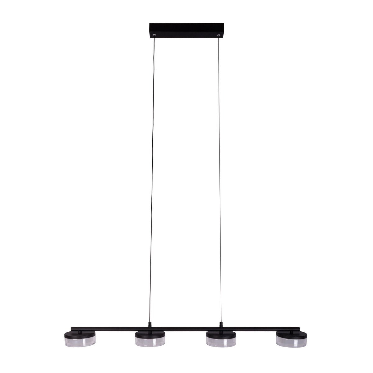 LED pendant lamp "Cimo" made of metal and plastic in black, with integrated LED, length 96 cm