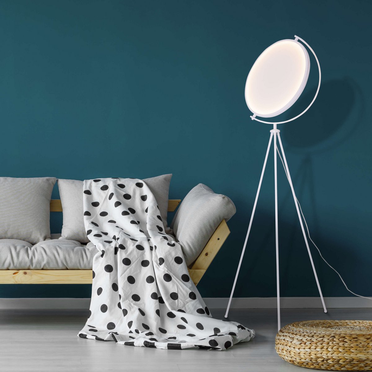 Textile floor lamp "Munega" h: 156cm