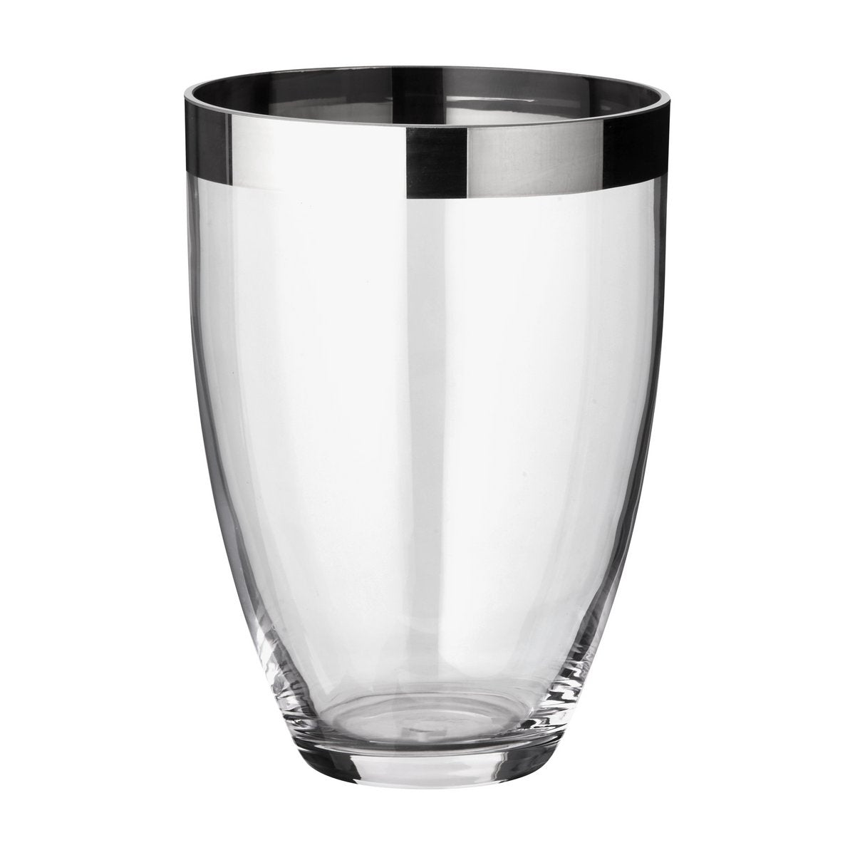 EDZARD Vase Charlotte, hand-blown crystal glass with platinum rim, height 20 cm, diameter 15 cm