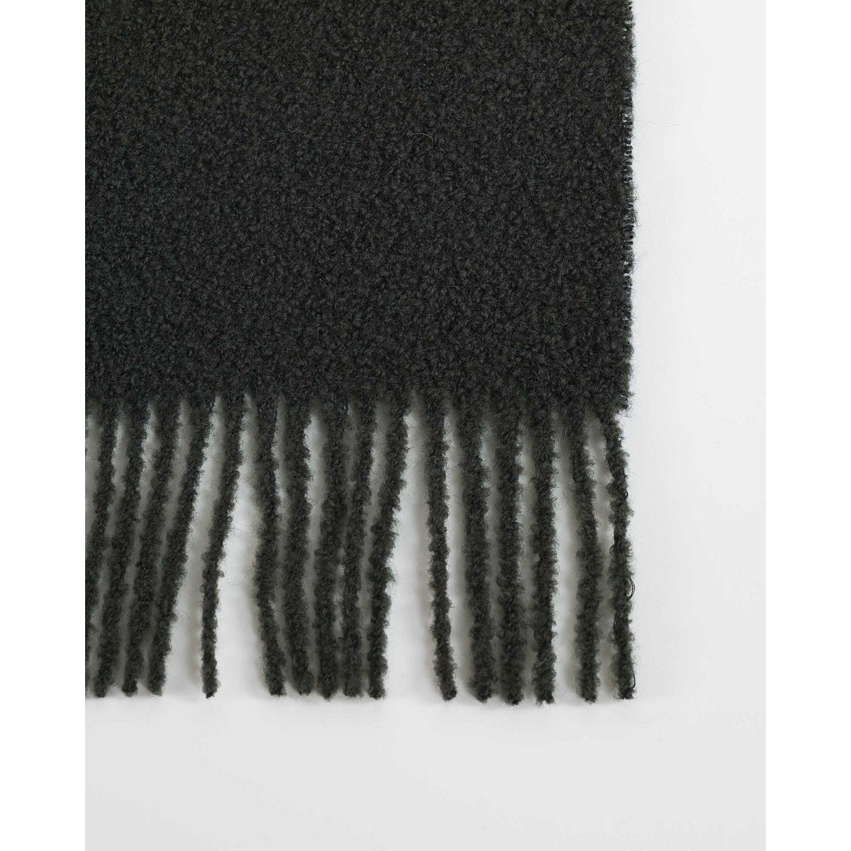 Wool bouclé throw blanket PARIS swamp green 
