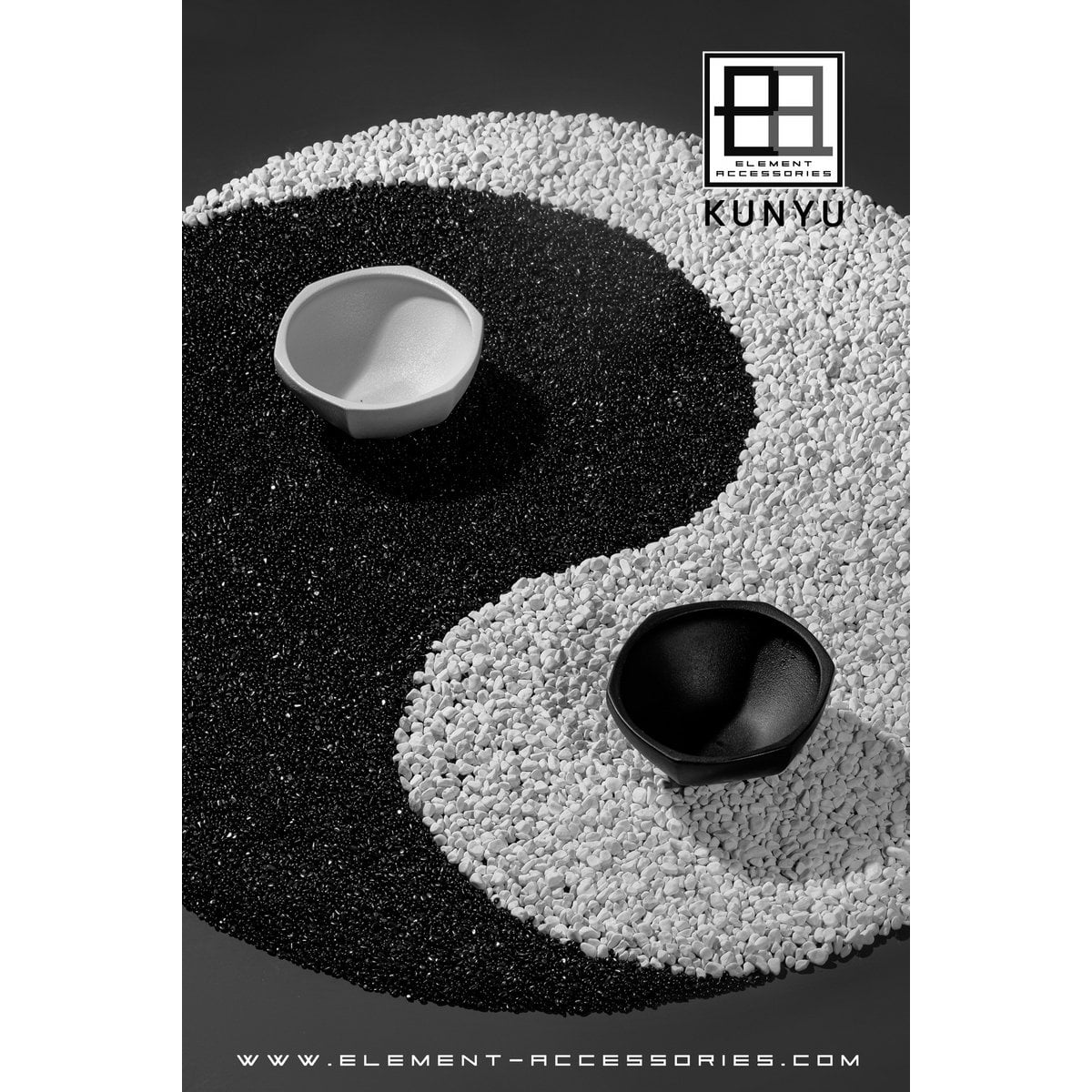 Modern Asian style bowl, high end design and finish, KUNYU30WH