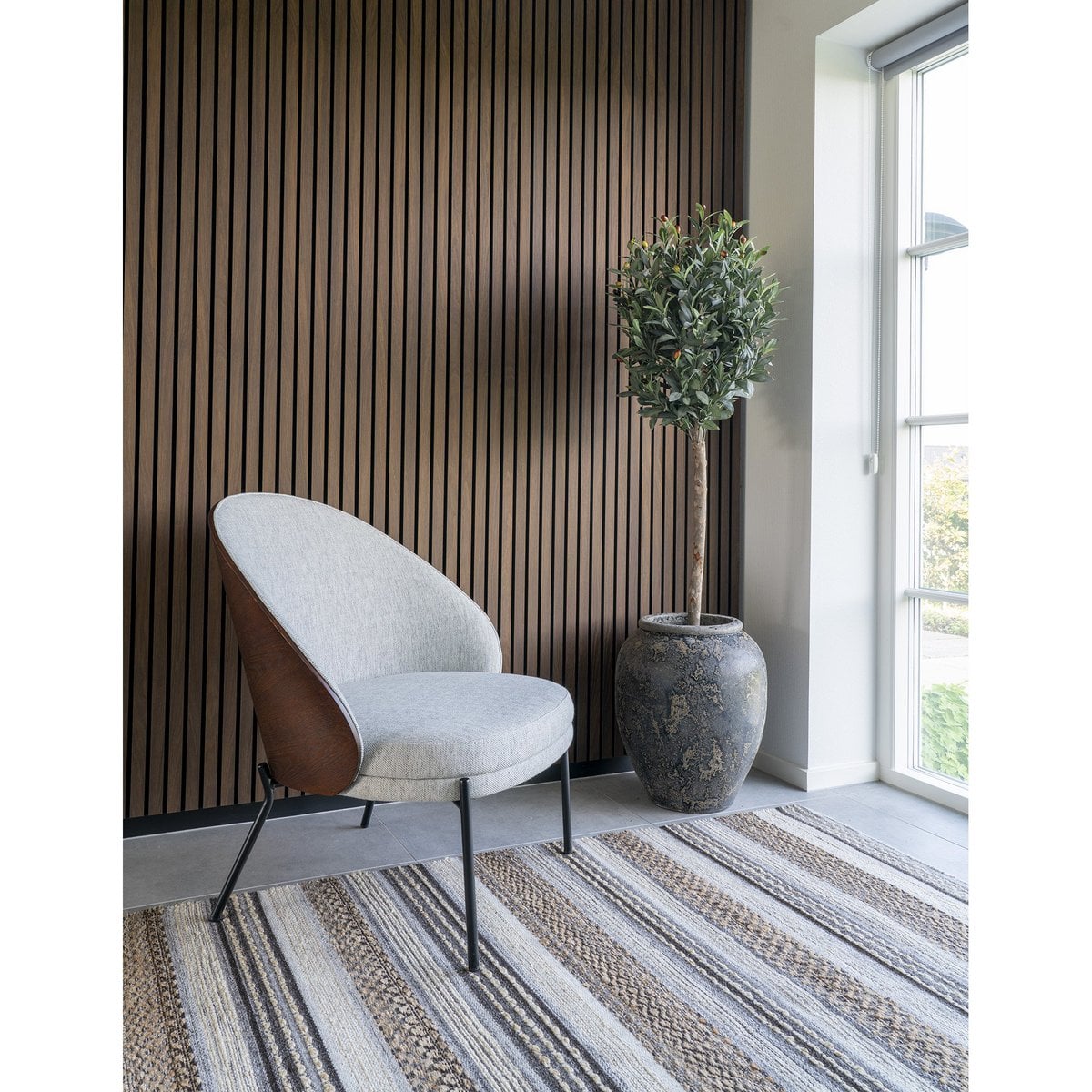 Morena Rug - Jute, Wool, Cotton, Nature/Grey - 160x230 cm