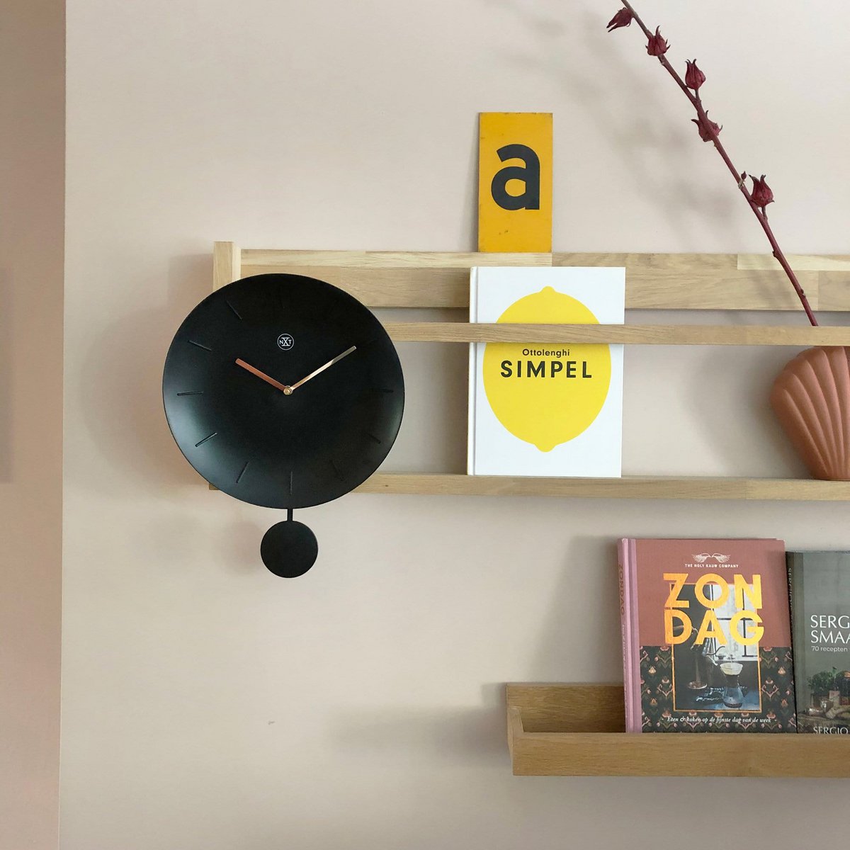 Wall clock - 30 cm - Plastic - 'Bowl'