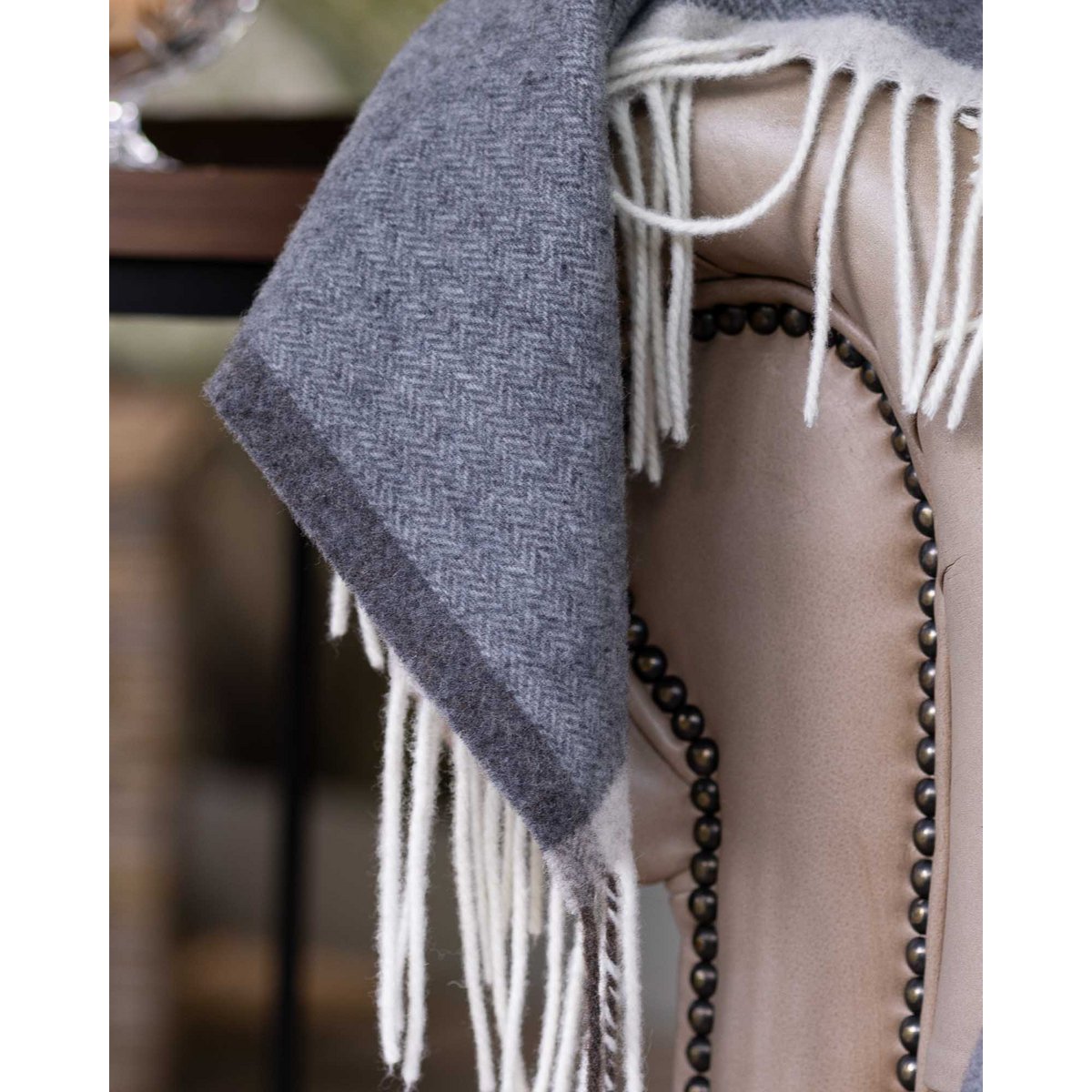 Merino/cashmere Throw Blanket MILANO Grigio Orlo