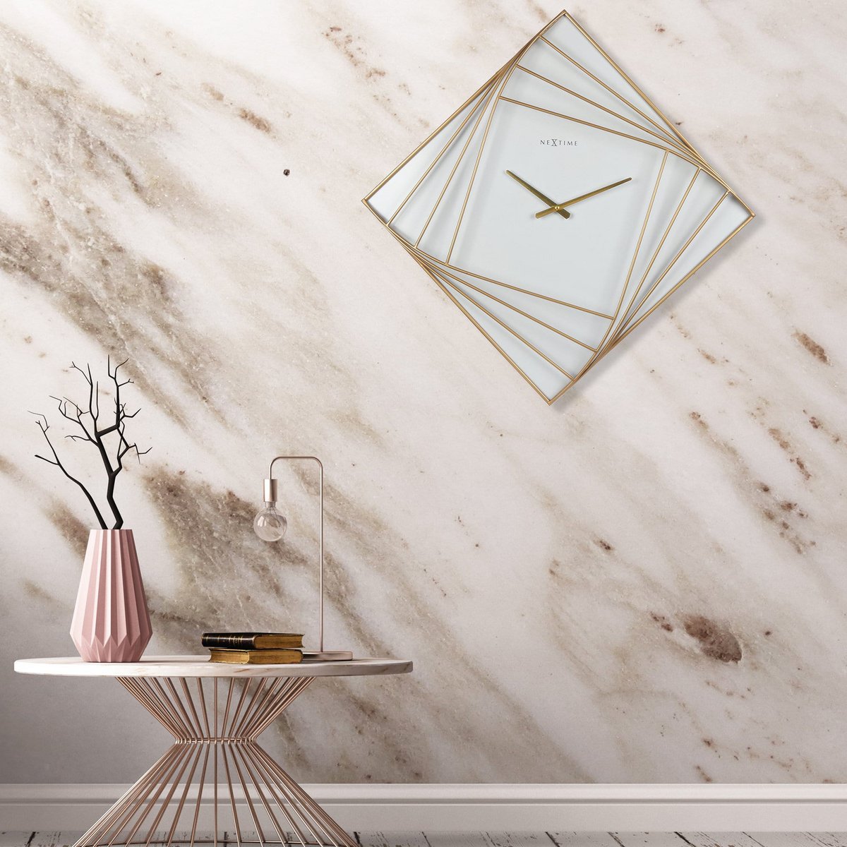 Large Square Wall Clock - 85x85cm - Metal - Turning Square