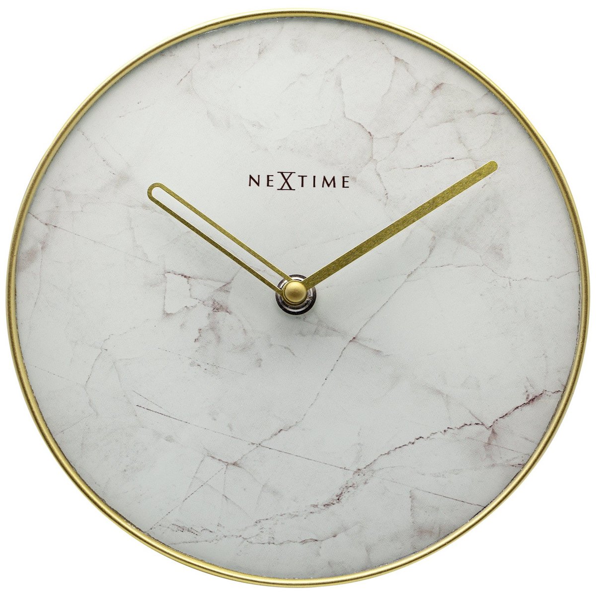 Table / Wall clock - 20 cm - Glass / Metal - 'Marble'