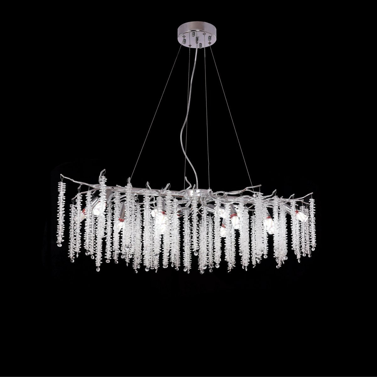Hanging lamp frost silver 100x40cm