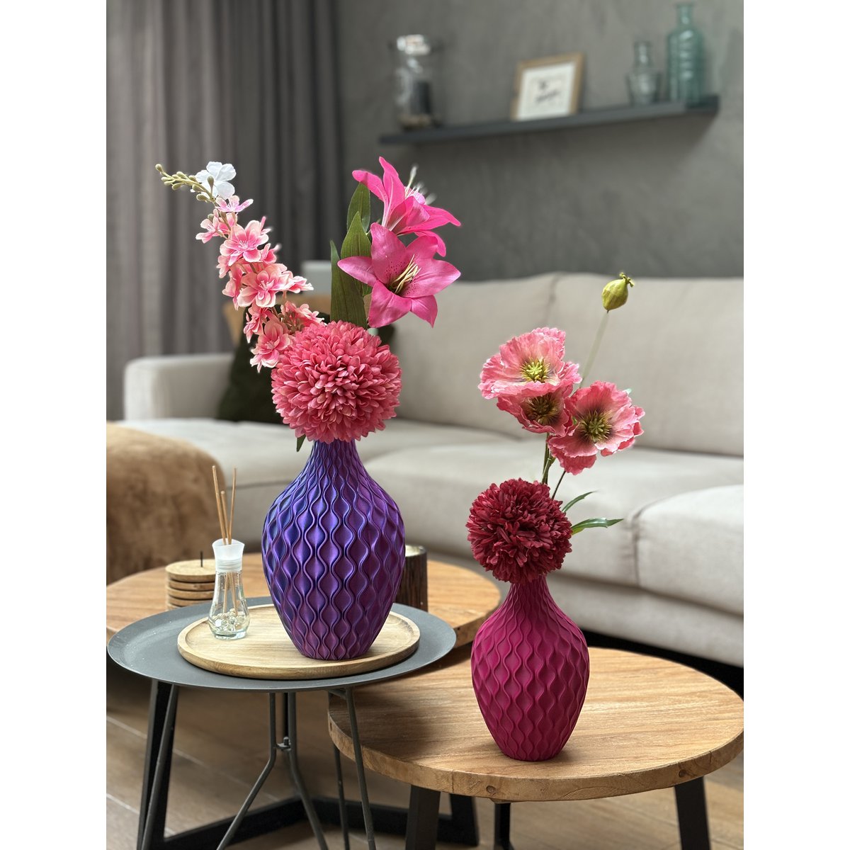 Ophira 3D-vas - 3D-printad vas - Hållbar PLA - Lämplig för konstgjorda blommor