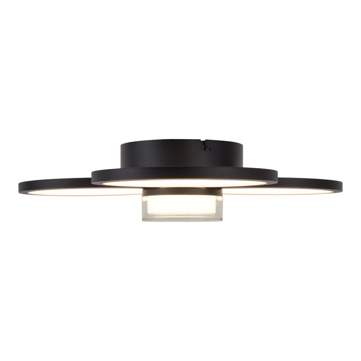 LED ceiling light "Cimo" made of black metal and plastic, Ø approx. 43.6 cm, dimmable by wall switch