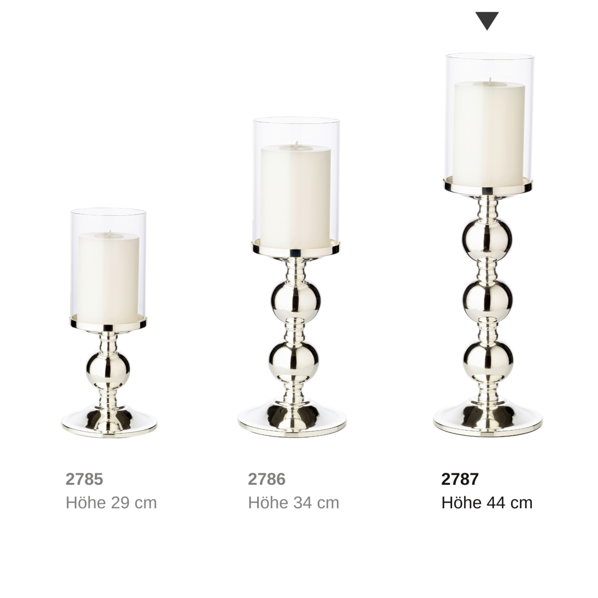 EDZARD candlestick candlestick Bamboo, elegant silver-plated, tarnish-proof, with glass, height 43 cm