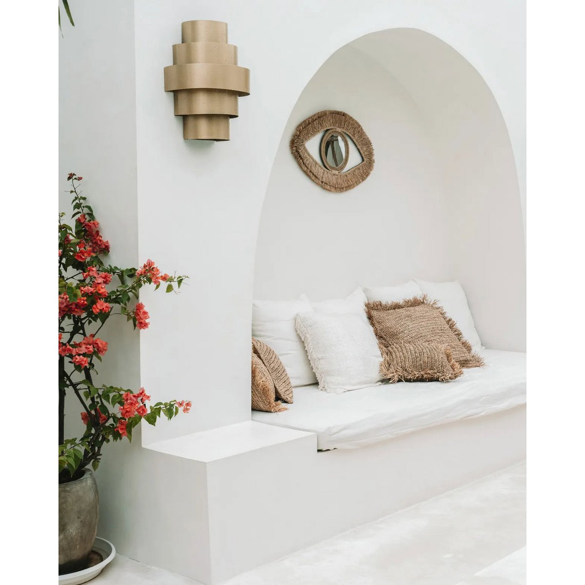 Raffia Eye Mirror - Natur - M
