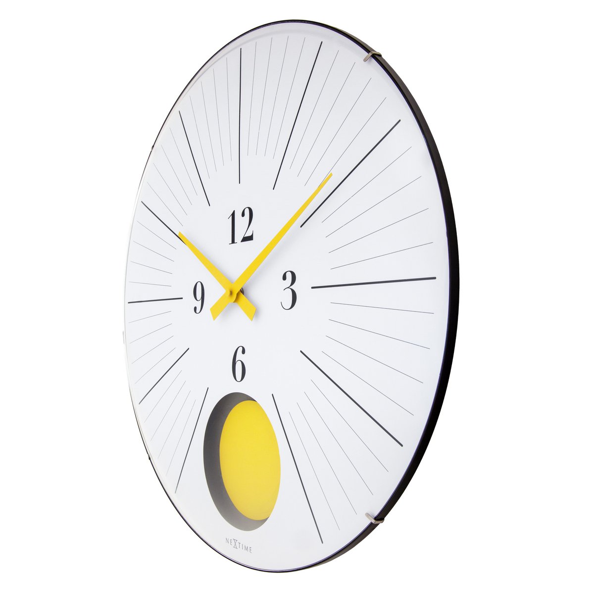 Large Wall Clock 50cm Domed Glass Lens-Silent-Pendulum-NeXtime 'Duomo 50 Pendulum'