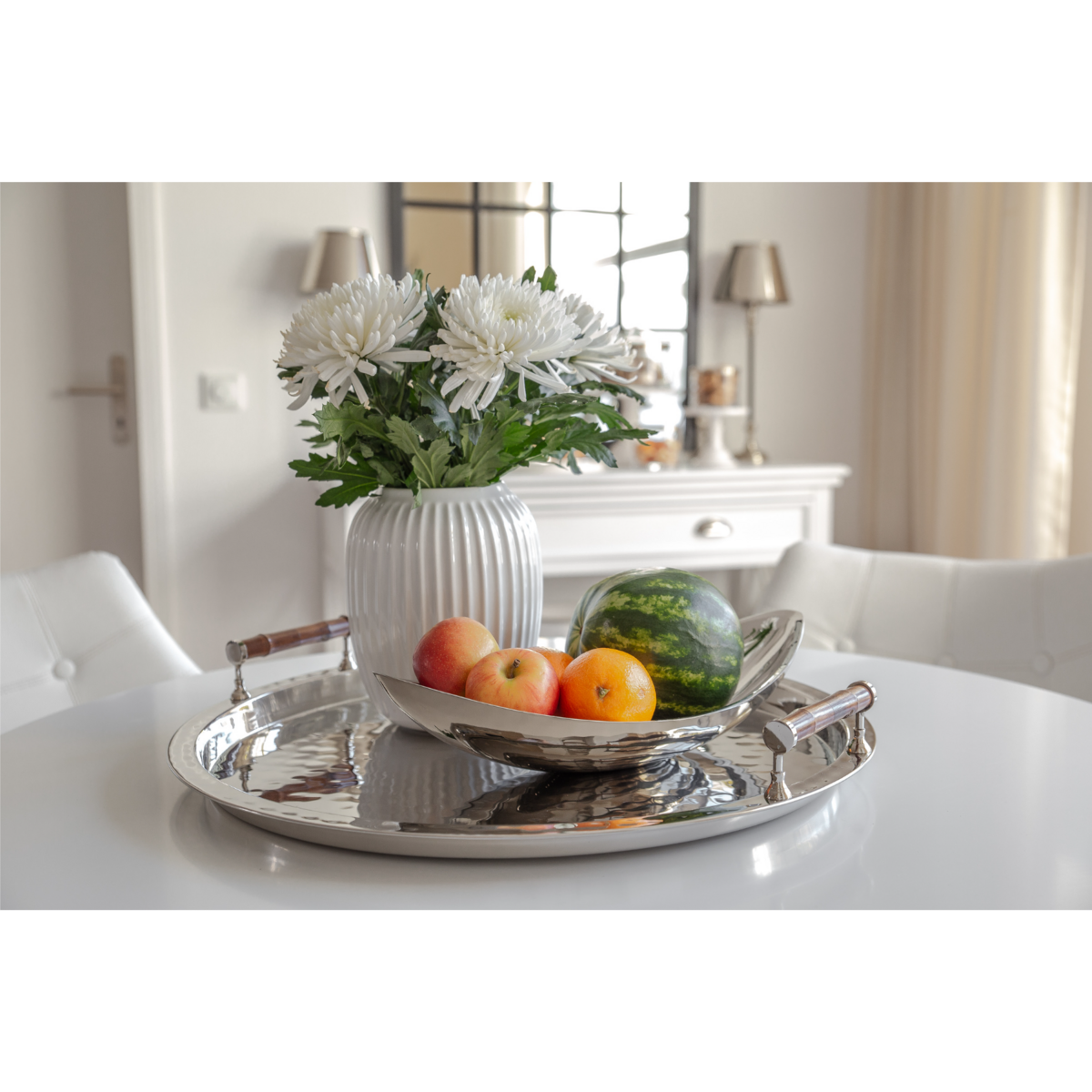 EDZARD bowl decorative bowl Halifax, high-grade steel mirror polished, length 55 cm
