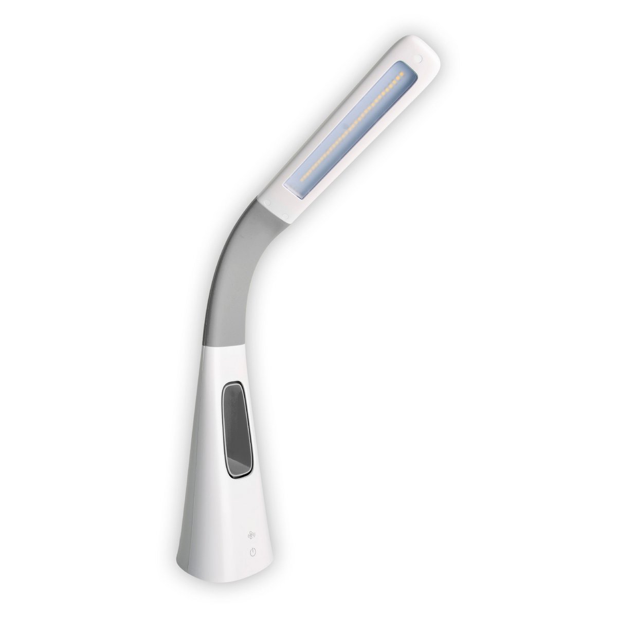 LED table light "Ventu" with fan, with touch, dimmable, made of white plastic, firmly built-in LEDs, 40 cm high