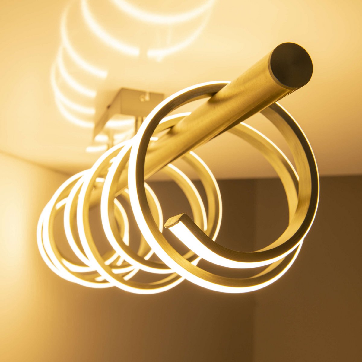 LED ceiling lamp "Belleza", modern metal ceiling lamp and plastic in nickel matt and white, with firmly built -in LEDs, 100cm long. The ideal lighting for living room, dining room or kitchen.