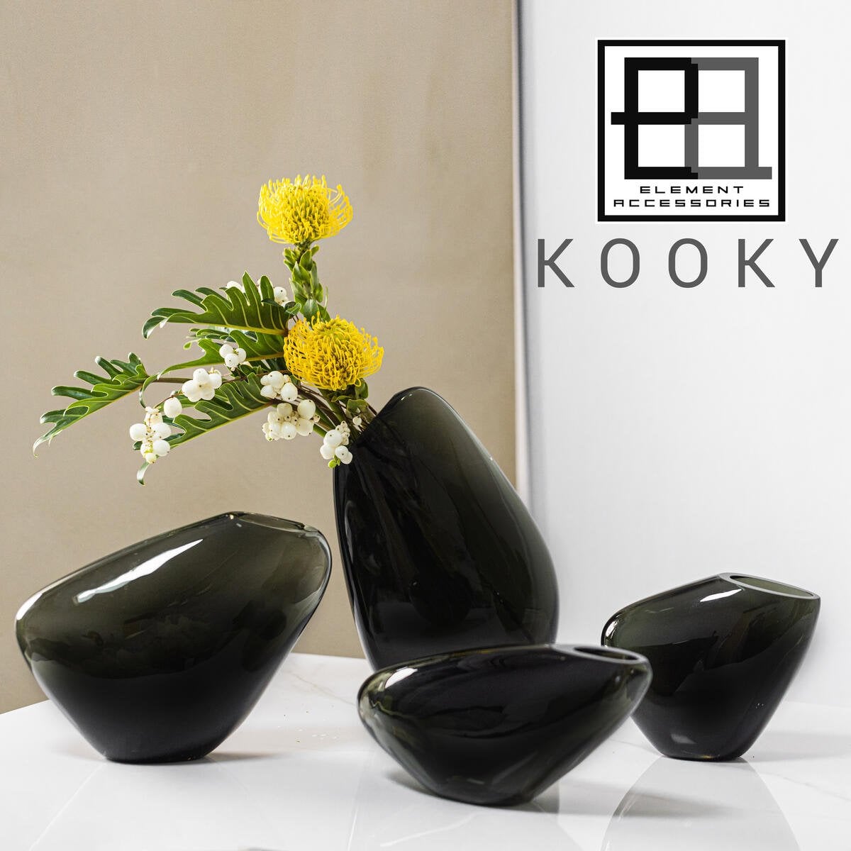 Innovative design vase, pebble-like organic shape, KOOKY21GR