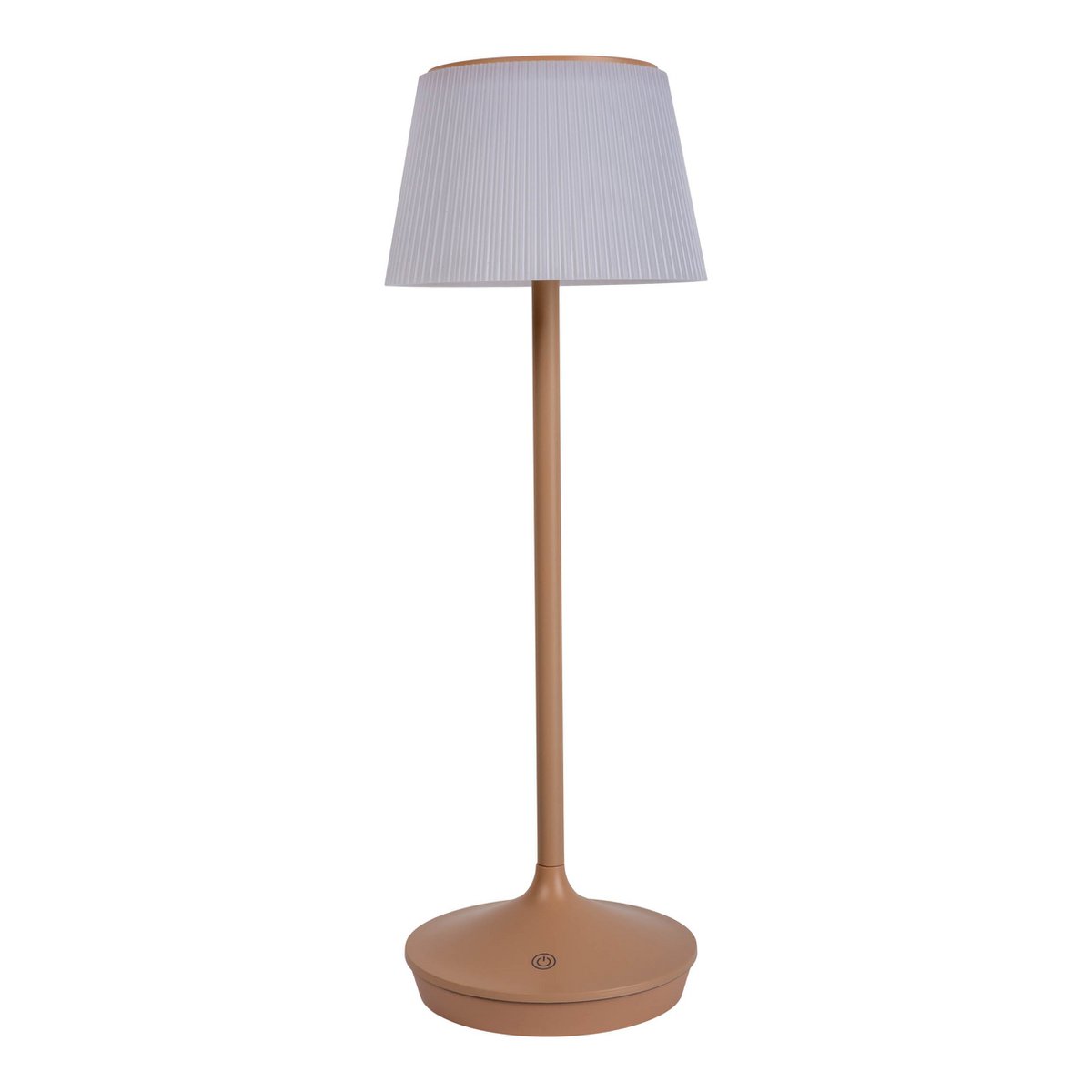 Solar battery lamp "Emmi" 38 cm high, umbrella Ø 13 cm, metal in almond and white plastic, for the outdoor area, dimmable CCT.