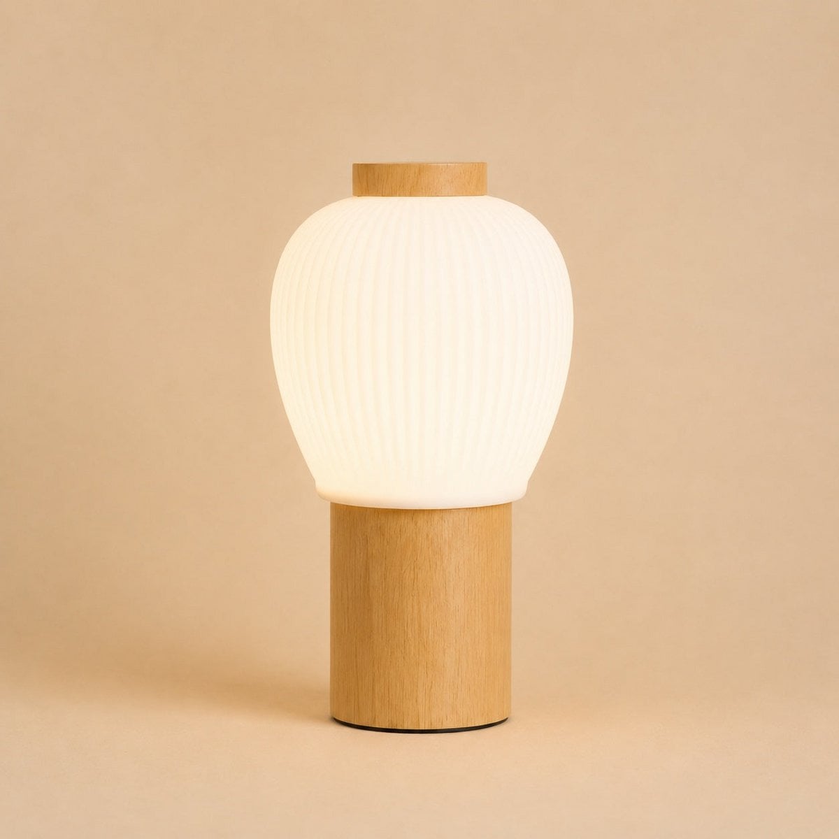 Lot Light Brown Wooden Lamp