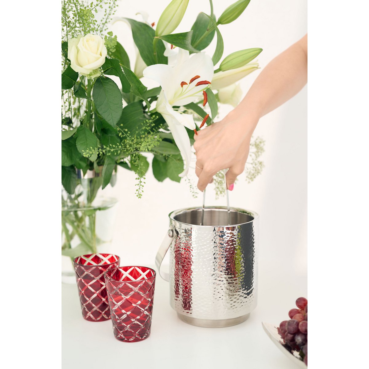Mug Dio blue ruby red set of 4 H 8 cm