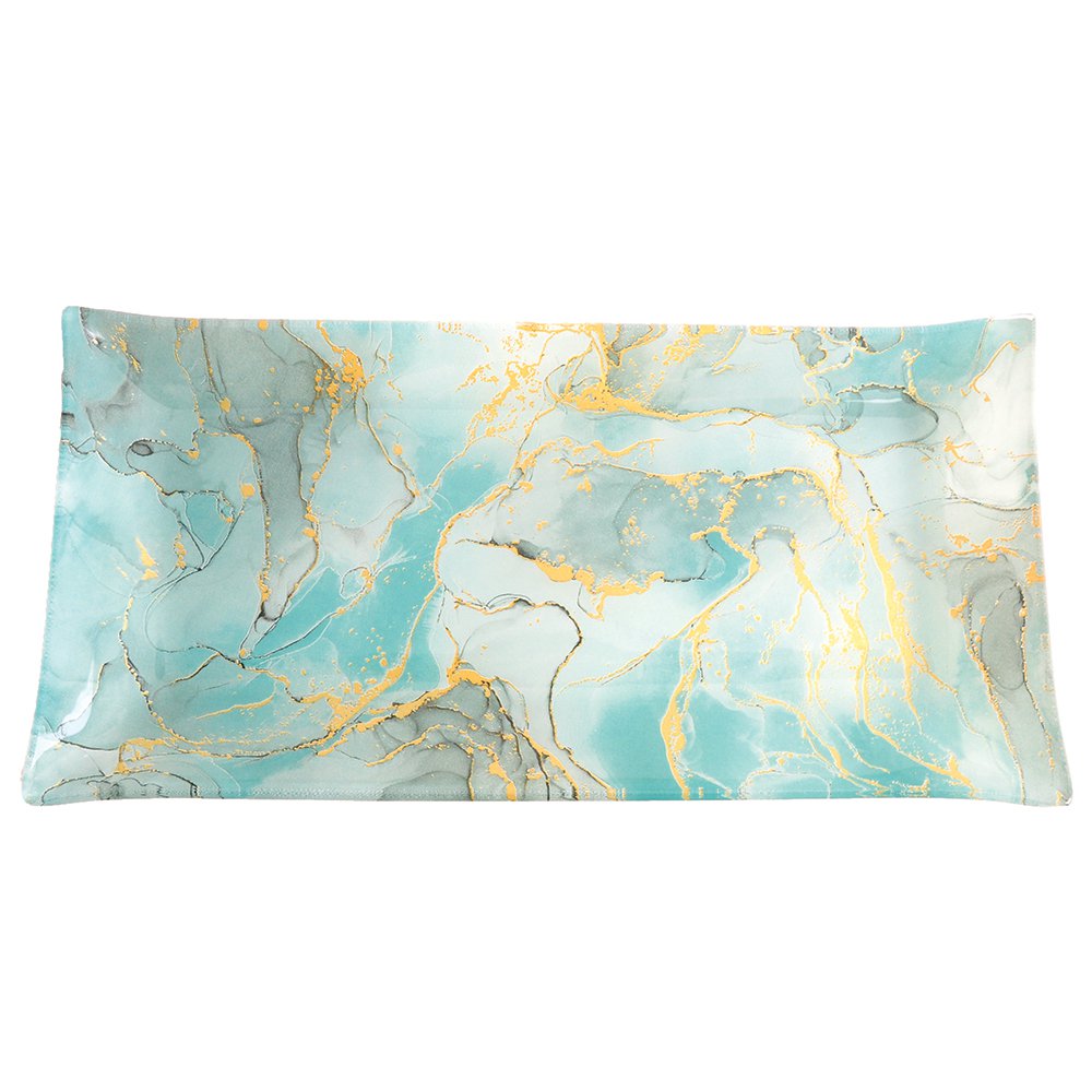 Gyllene hav rektangulära fat 29,5x15cm - 2-pack