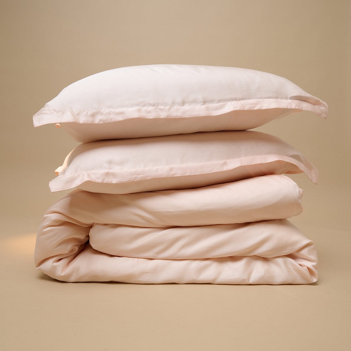 TENCEL™ Sateen Duvet Cover Peach White