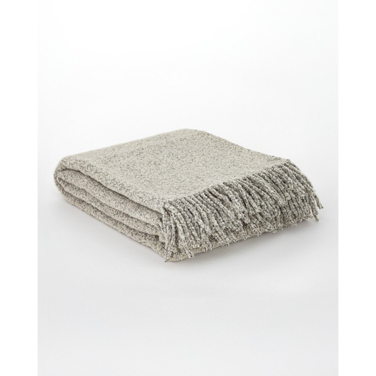 Wool bouclé throw blanket PARIS ivory